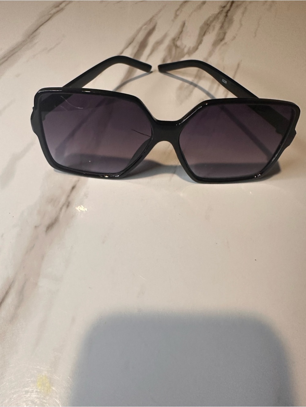 Women's Black Sunglasses with Gradient Purple Lenses by
